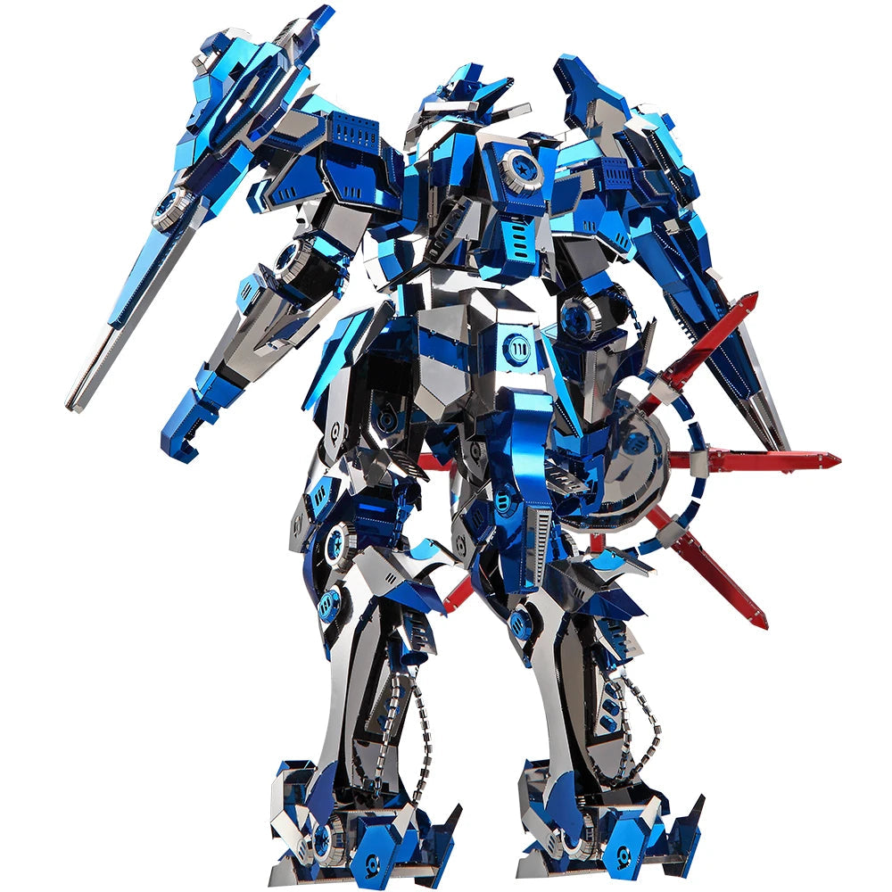 Piececool Puzzle 3D Metal Model Kits Blue Mech DIY Toys Jigsaw Birthday Valentine's Day Gifts for Teen Model to assemble