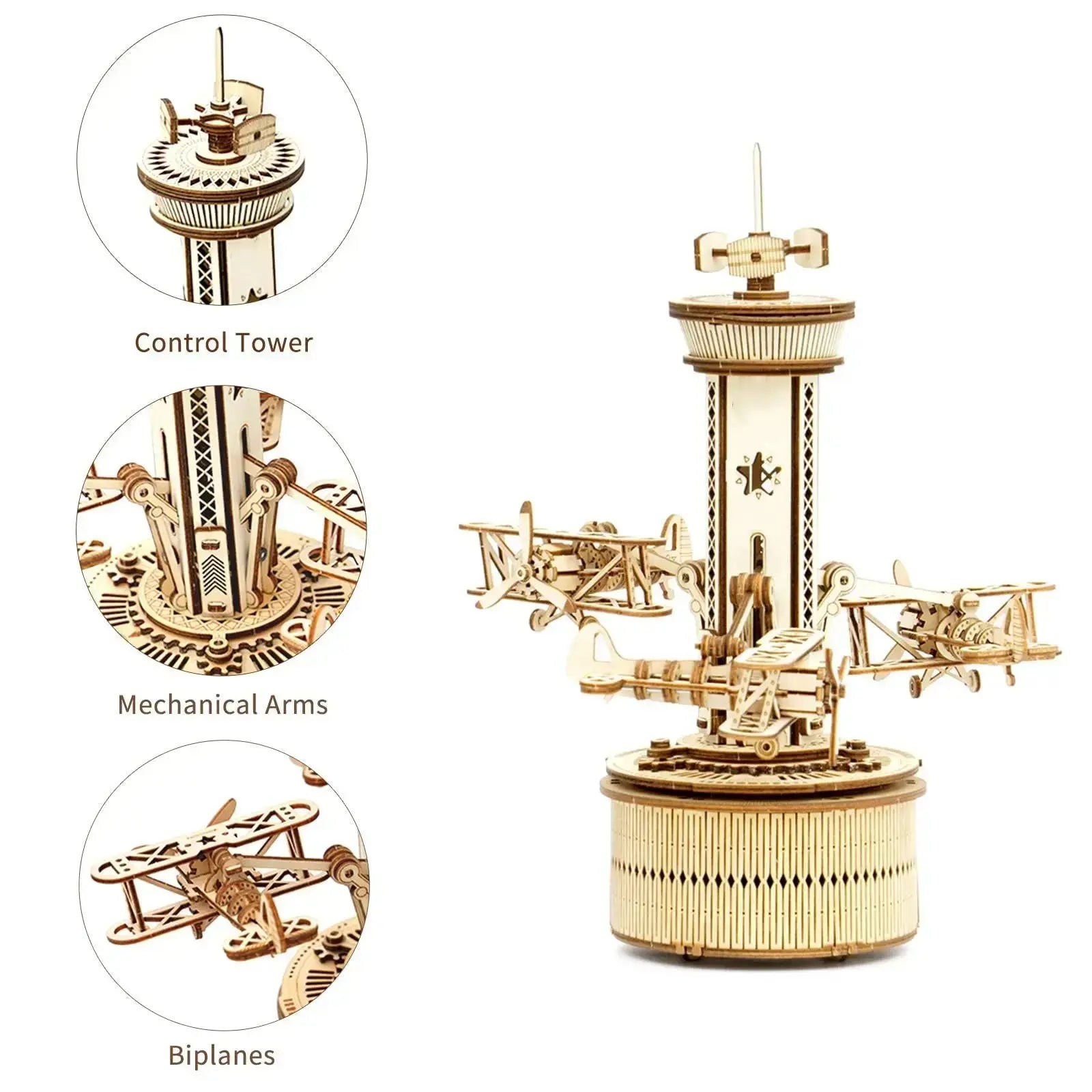 Airplane Control Tower Musical Box Model Kit to Build - Model to assemble