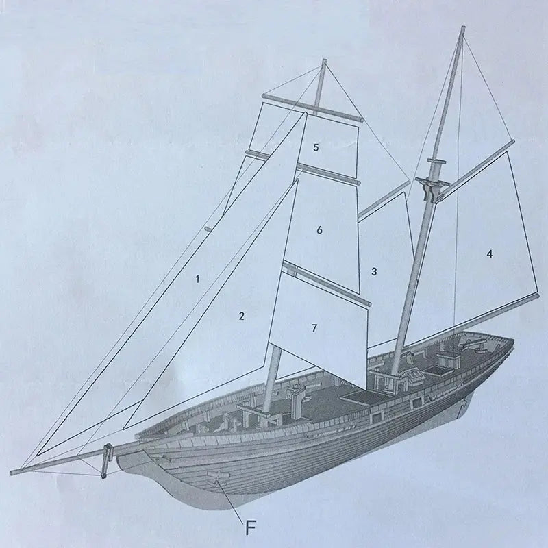 1:70 New Port Wooden Sailing Boat Model Kit Model to assemble