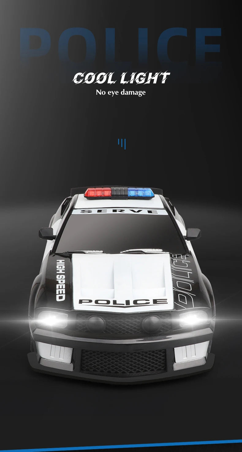 1/12 Big 2.4GHz Super Fast Police RC Car Remote Control Cars Toy with Lights Durable Chase Drift Vehicle toys for boys kid Child Model to assemble