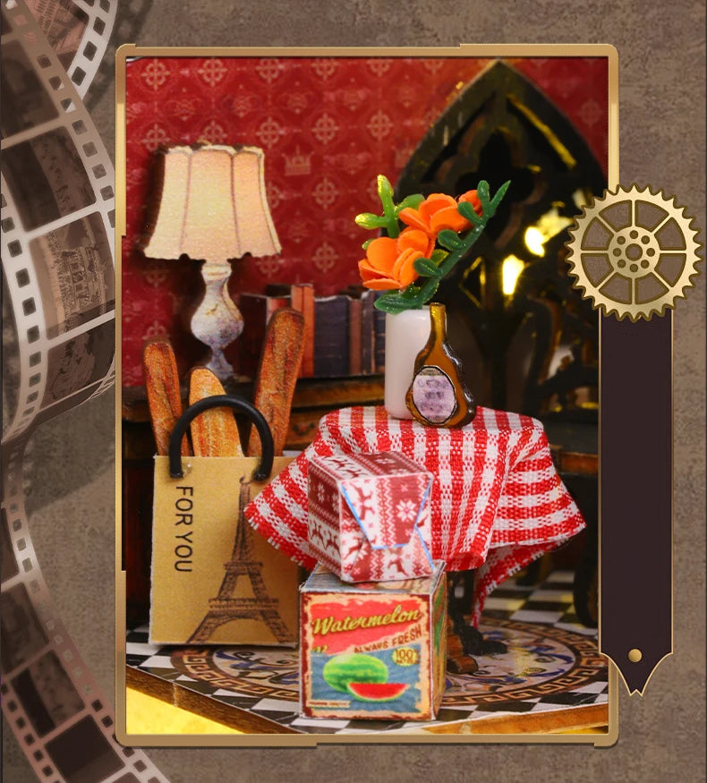 Rail-track Secluded City Figurines Miniatures Bookend Assembled Houses - Model to assemble