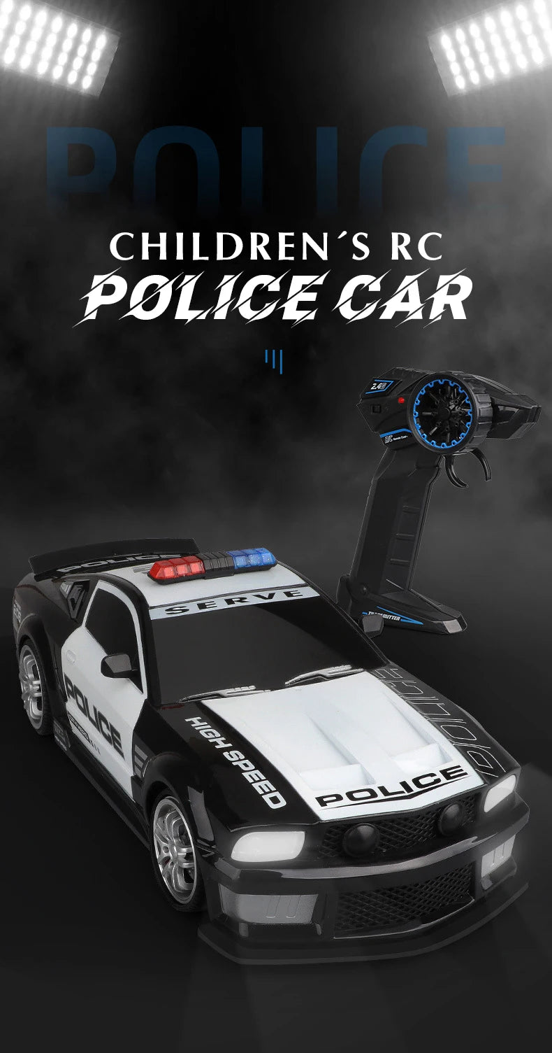 1/12 Big 2.4GHz Super Fast Police RC Car Remote Control Cars Toy with Lights Durable Chase Drift Vehicle toys for boys kid Child Model to assemble