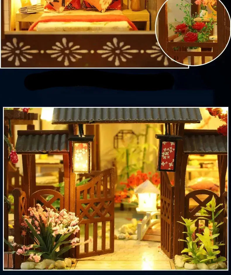 Japanese Dollhouse With Furniture Lights - Model to assemble