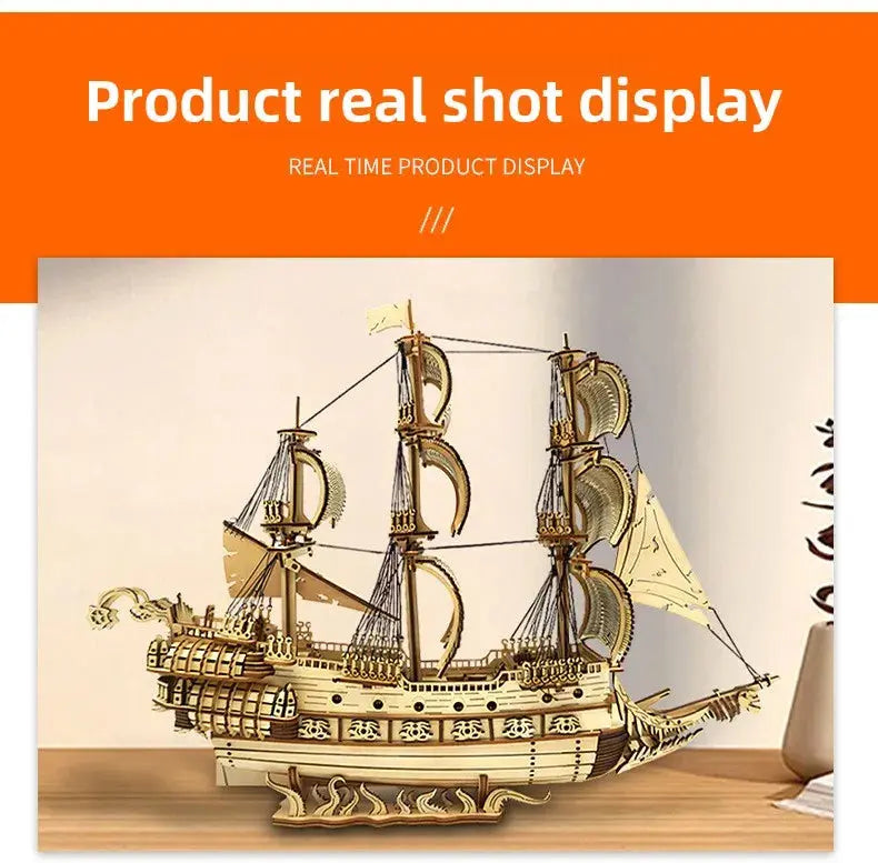 Wooden 3D Puzzle Ship Model Building Kit - Model to assemble