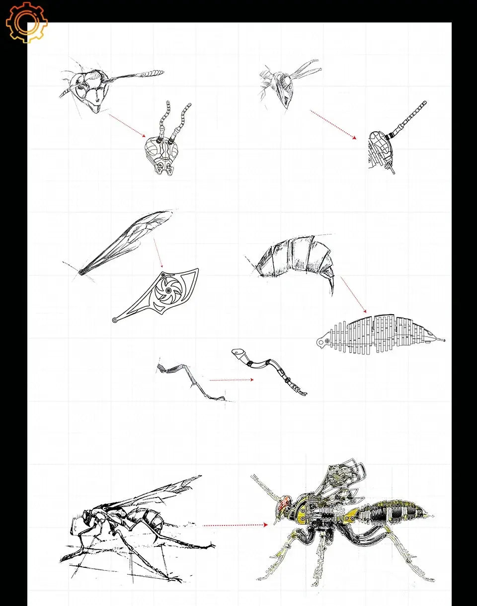 Large Wasp DIY Metal Model Kit - Model to assemble