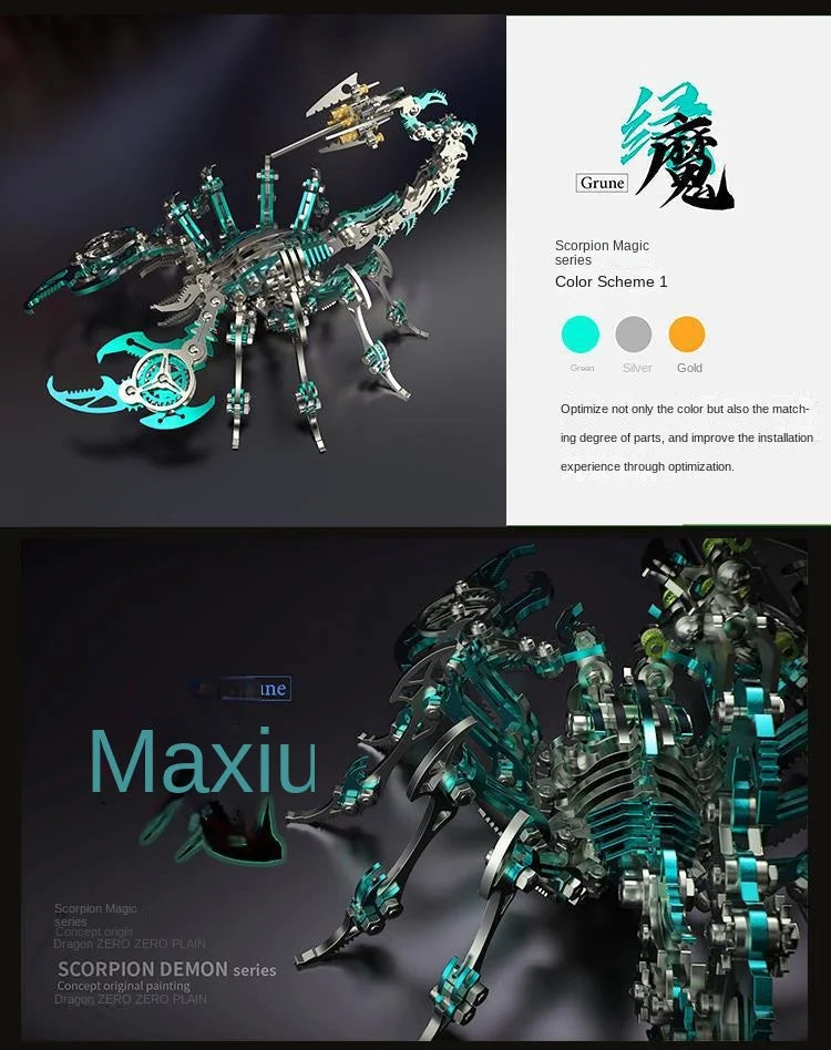 3D Metal Puzzle for Adults, Mechanical Scorpion Insect Model Kit, DIY Metal Building Puzzle Set, Assembly Toy Gift for Men Boys Model to assemble