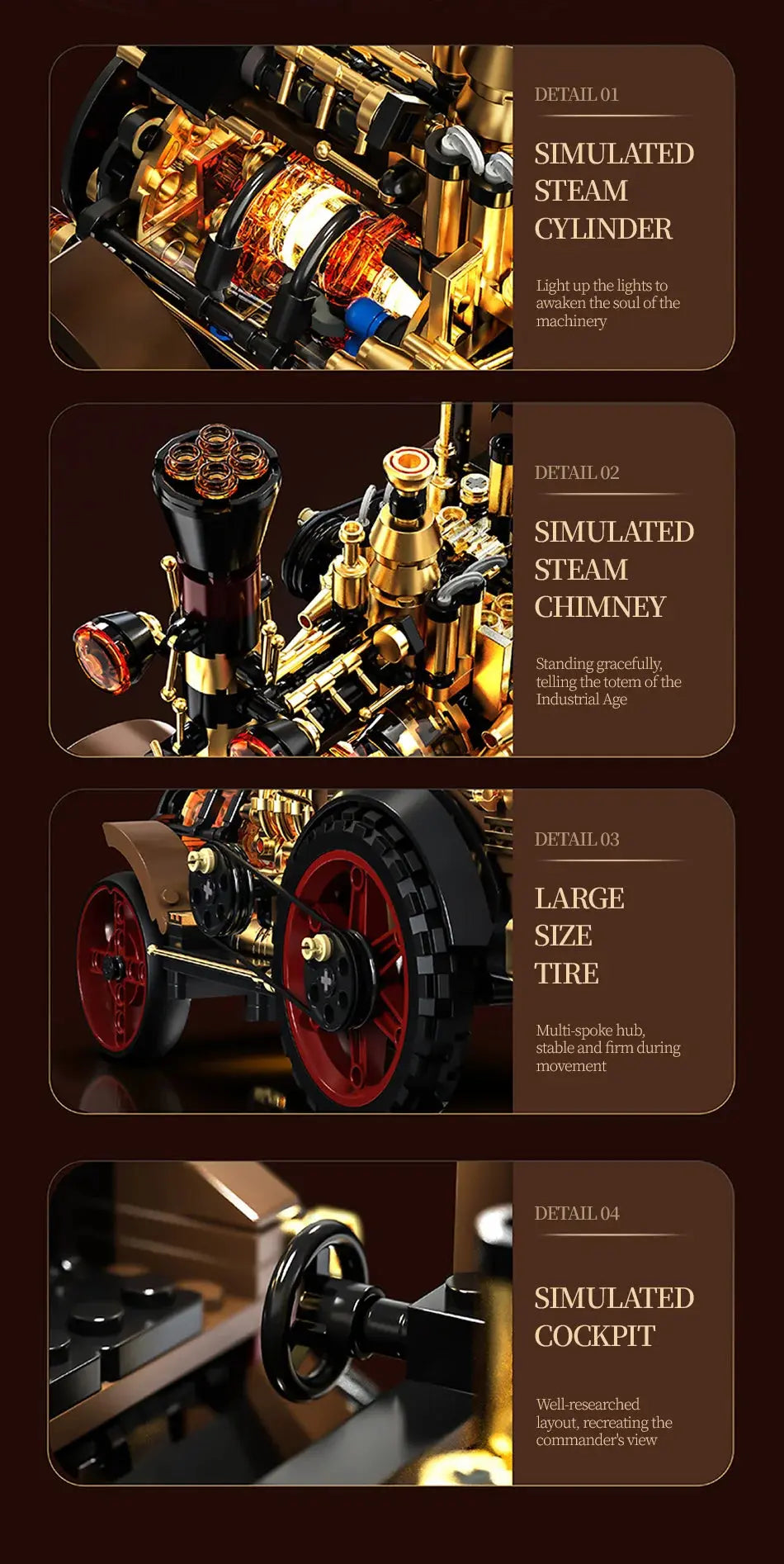 Vintage Mechanical Steam Car - Model to assemble