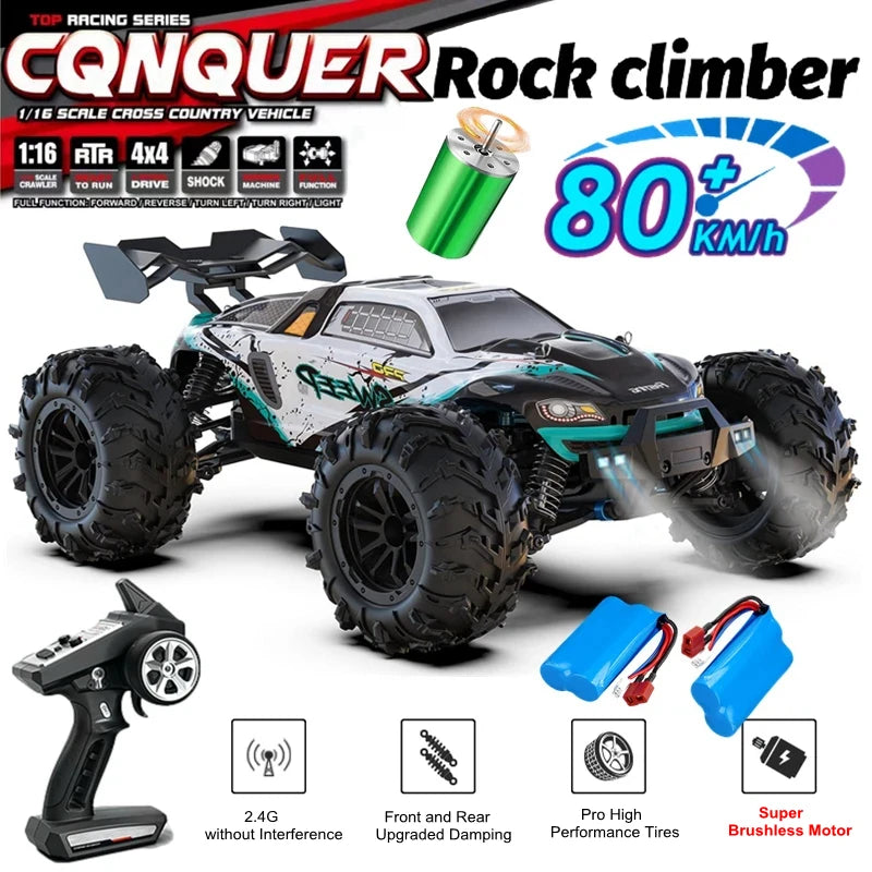 4WD Remote Control Car Off Road 4x4 RC High Speed Buggy Truck Super Brushless 50 or 80KM/H Fast Drift Racing Toy Kids Adults Model to assemble