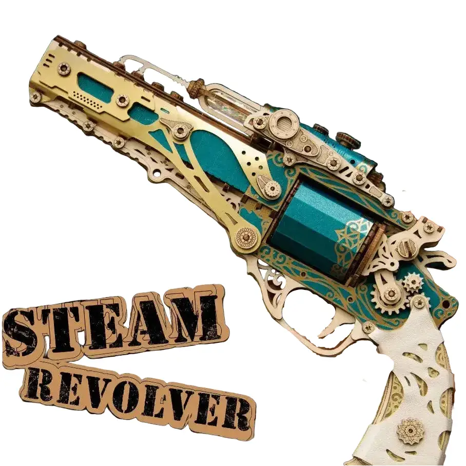 Steampunk Revolver Wooden Model Kits