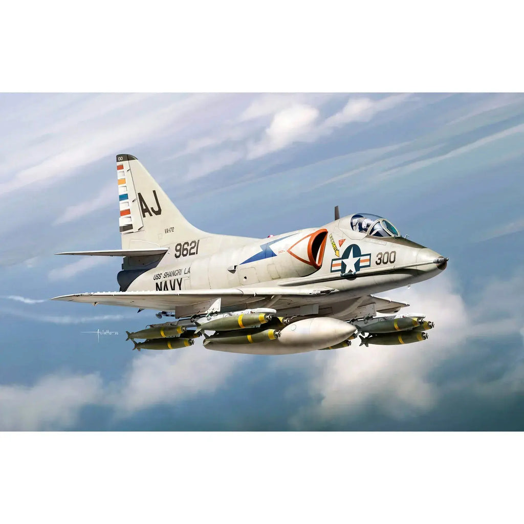 A-4C Skyhawk Attack Aircraft Model Kit 1/48 Scale – Unassembled Plastic Military Jet with Detailed Accessories - Model to assemble