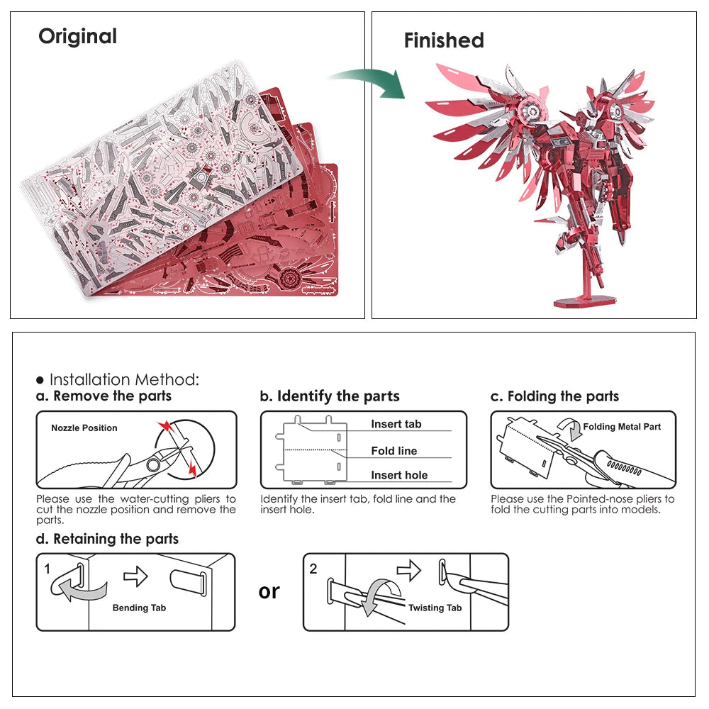 Piececool 3D Puzzle Metal Model Thundering Wing Model Building Kits DIY Toy for Adult Teen Gift Model to assemble