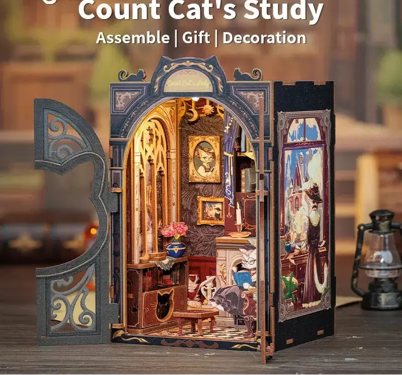 DIY Bookstore Book Nook with Light - Model to assemble