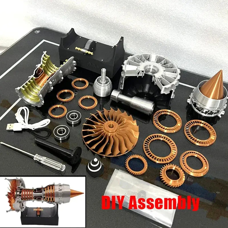 TR900 Turbofan Jet Engine Model Kit – 27cm DIY Electric Assembly Aviation Engine Toy - Model to assemble