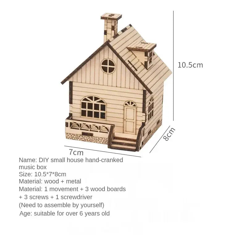 Wooden House Music Box Model Kit - Model to assemble