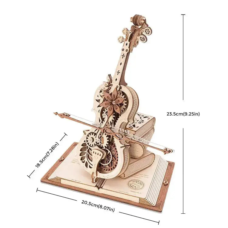 Cello Mechanical Music Box with Moveable Stem Model to assemble