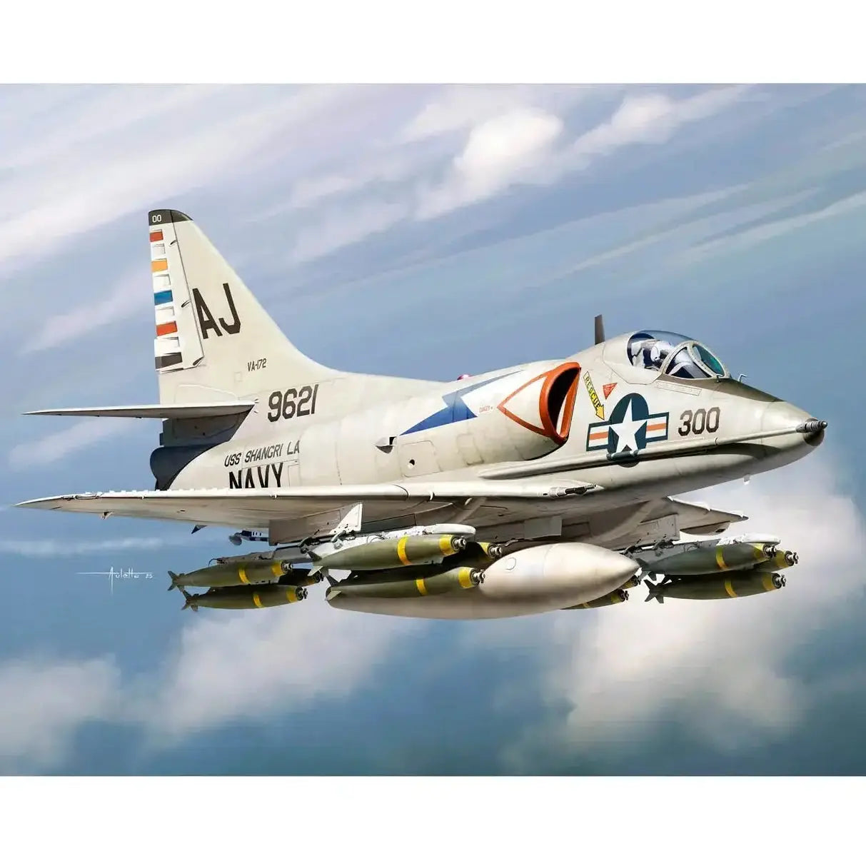 A-4C Skyhawk Attack Aircraft Model Kit 1/48 Scale – Unassembled Plastic Military Jet with Detailed Accessories - Model to assemble