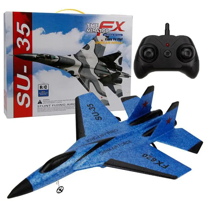 SU-35 RC Fighter Jet Foam Glider – 2.4G Remote Control Fixed Wing Airplane for Kids & Hobbyists - Model to assemble