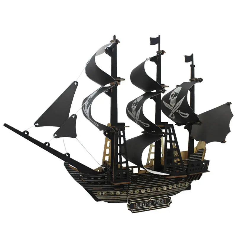 Asian Sailing Boat Ship Model Wood Jigsaw DIY Assembly Kits - Model to assemble
