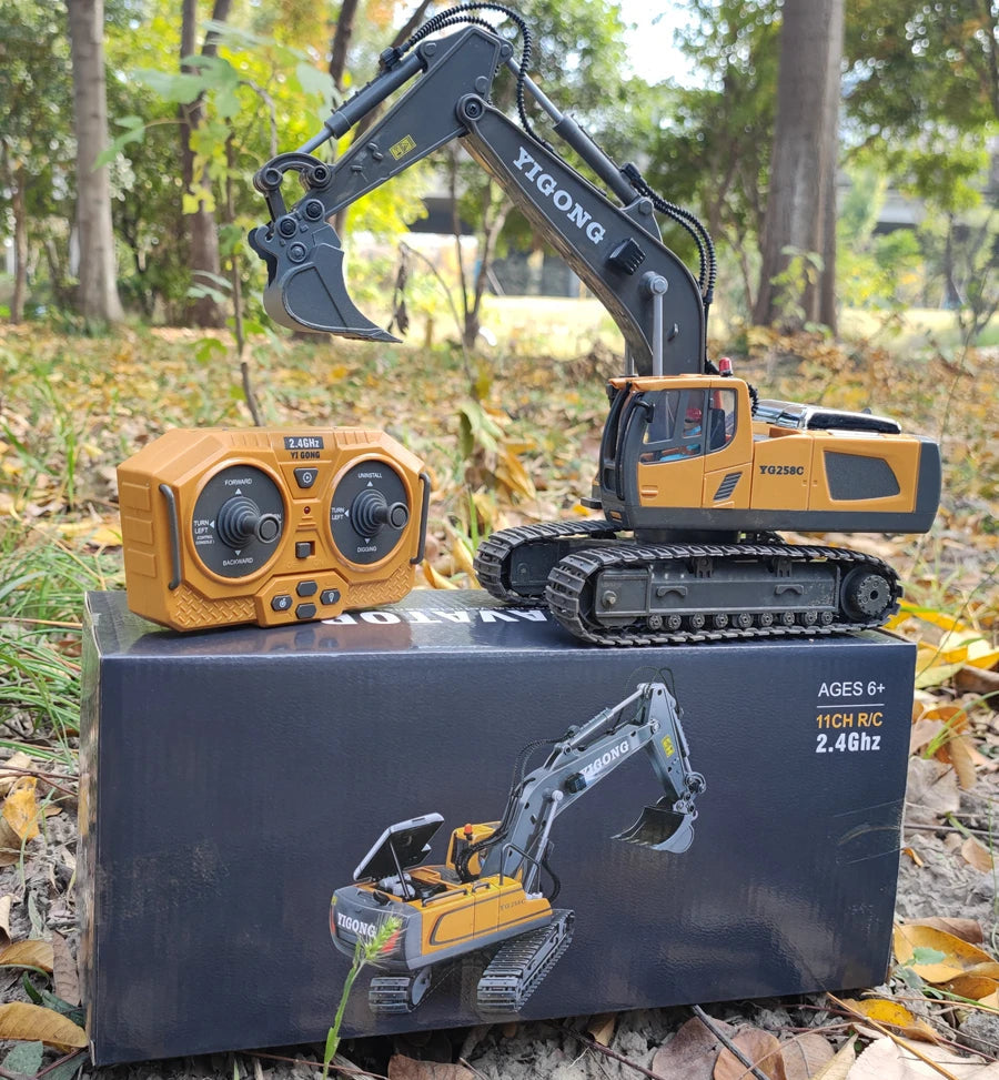 4WD Remote Control Excavator Toy Radio Controlled RC Dump Truck Vehicle Crawler Bulldozer Construction Car Gifts for Kids Boys Model to assemble