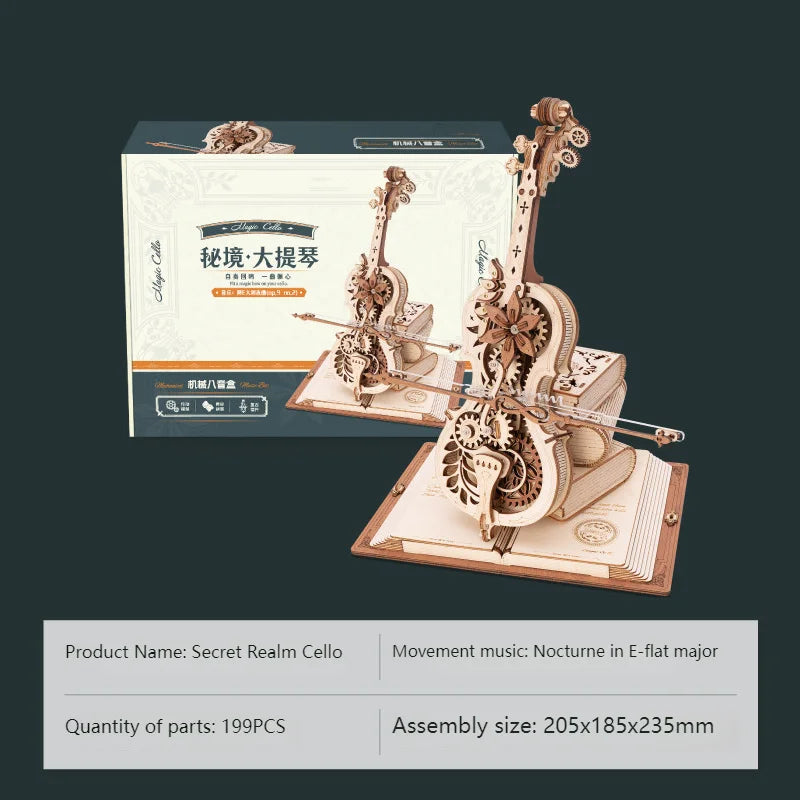 Stringed Harp Music Box - Model to assemble