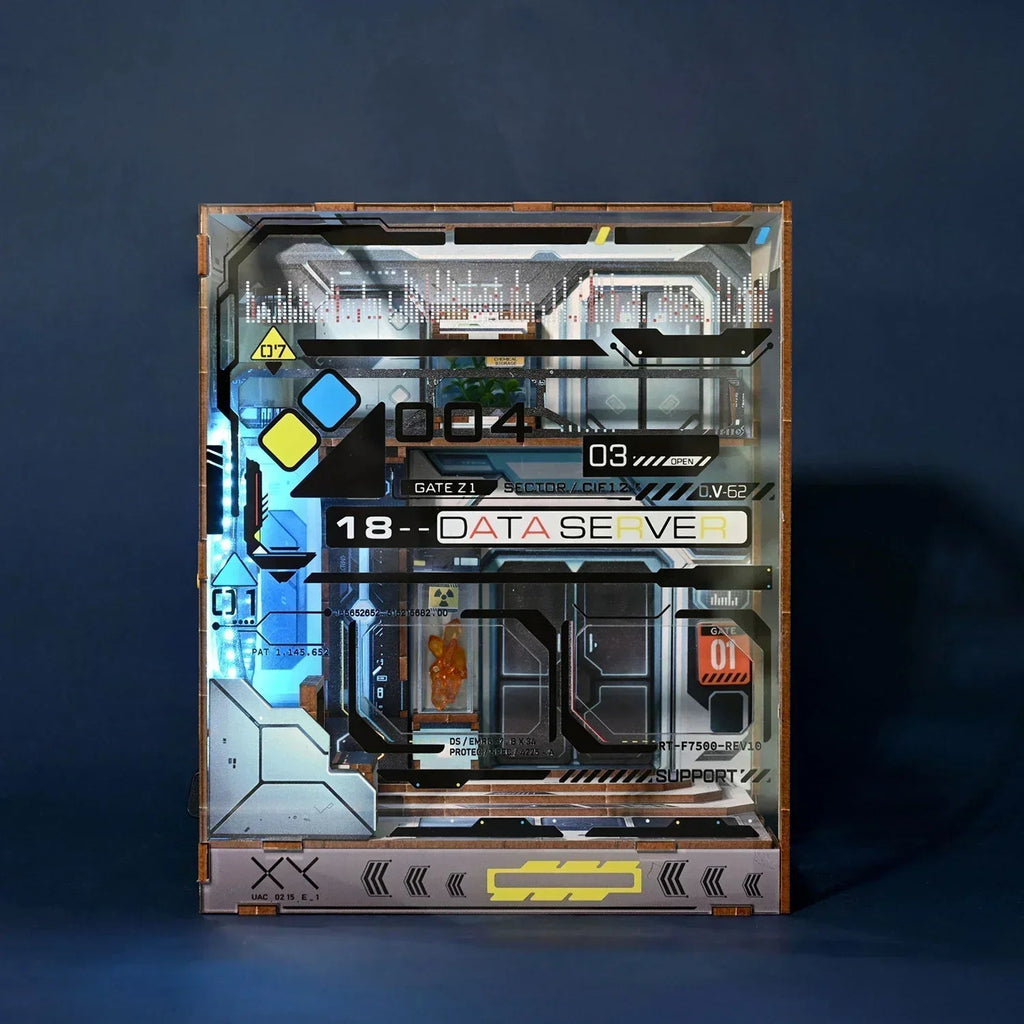 NEW Sci-fi Style Alien Hub DIY Wooden Book Nook Shelf Insert Miniature Kit, Bookshelf Home Bookend Decor For Adult Handmade Gift Model to assemble