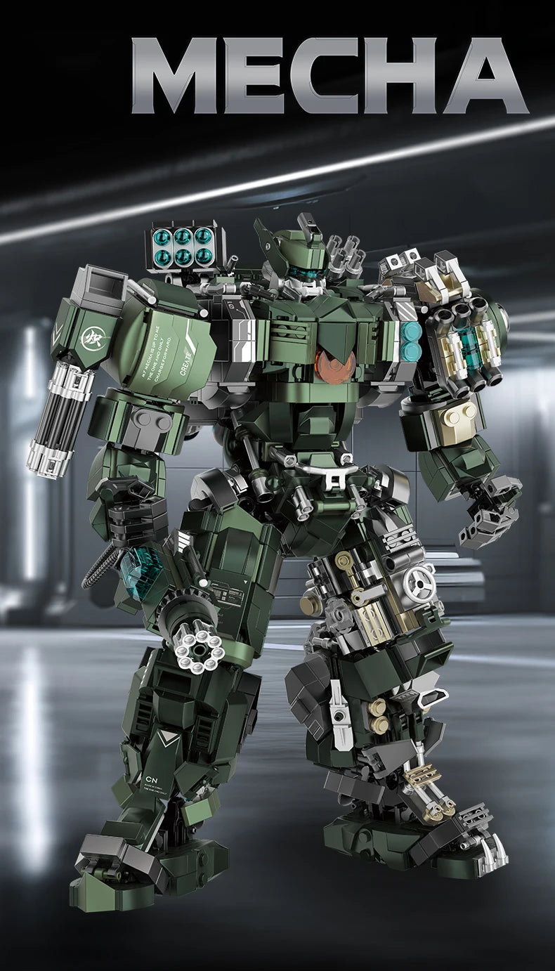 1403pcs Large Mecha Warrior Building Blocks Set Battle Robots Action Figure Model Kits Adult Teens Assembled Toys Gifts For Boys Model to assemble