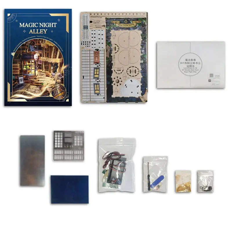 Magic Night Alley with LED lights - Model to assemble