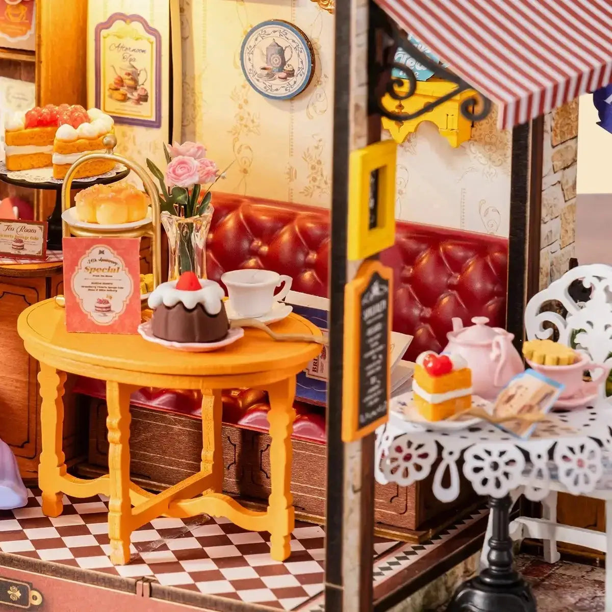 Leisure Time Tea Room DIY Miniature House Kit with LED Light