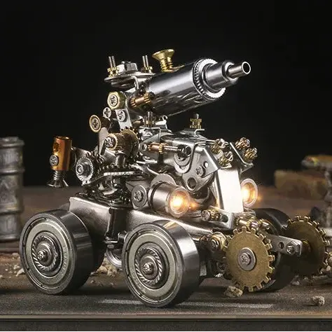 Mechanical Armor 3D Metal Puzzle Kit – DIY Tank, Motorcycle, Cannon & Airship Model Building Set for Adults - Model to assemble