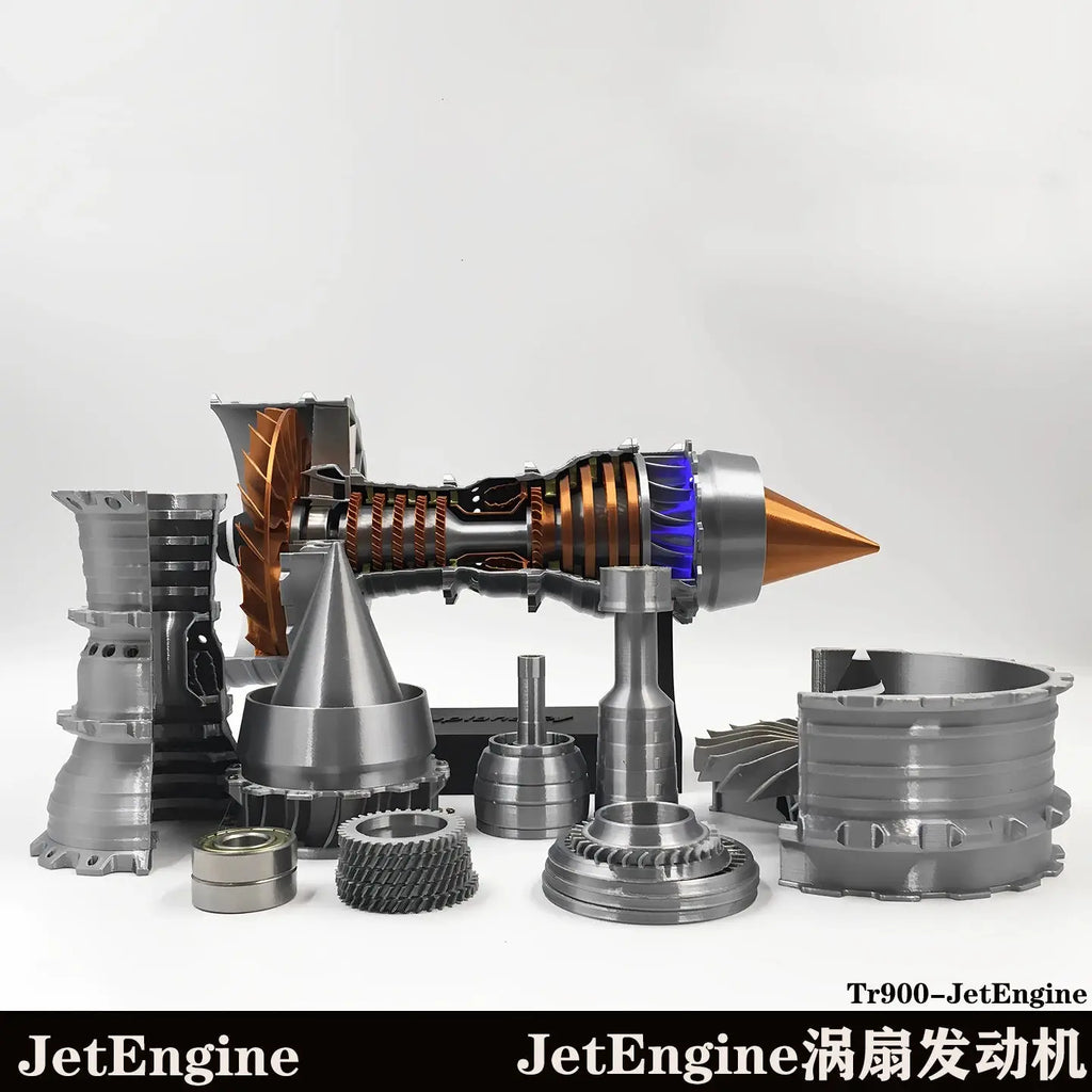 1:8 Turbofan Jet Engine Model Kit — 3D Printed, Build-It-Yourself, Ages 12+