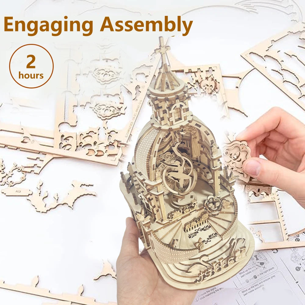 Castle/Fairy Music Box Electric Rotating - Model to assemble