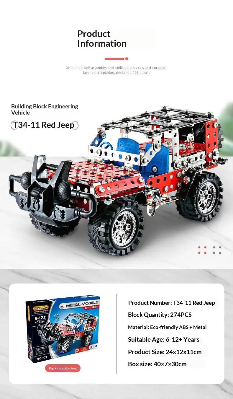 Metal Off-Road Vehicle Building Blocks - Model to assemble