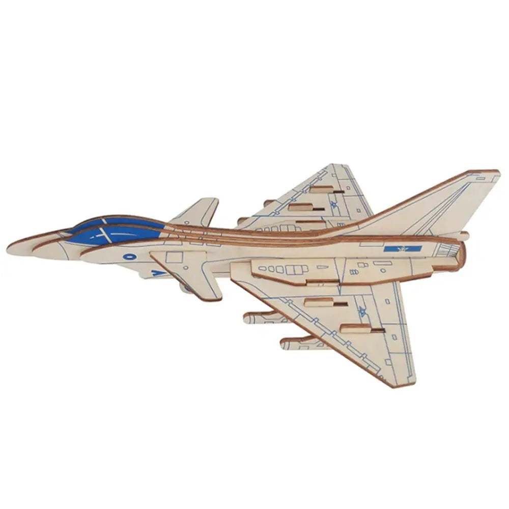 DIY Wooden 3D Fighter Jet Puzzle Model Kit – Handmade Airplane Assembly Toy for Kids - Model to assemble