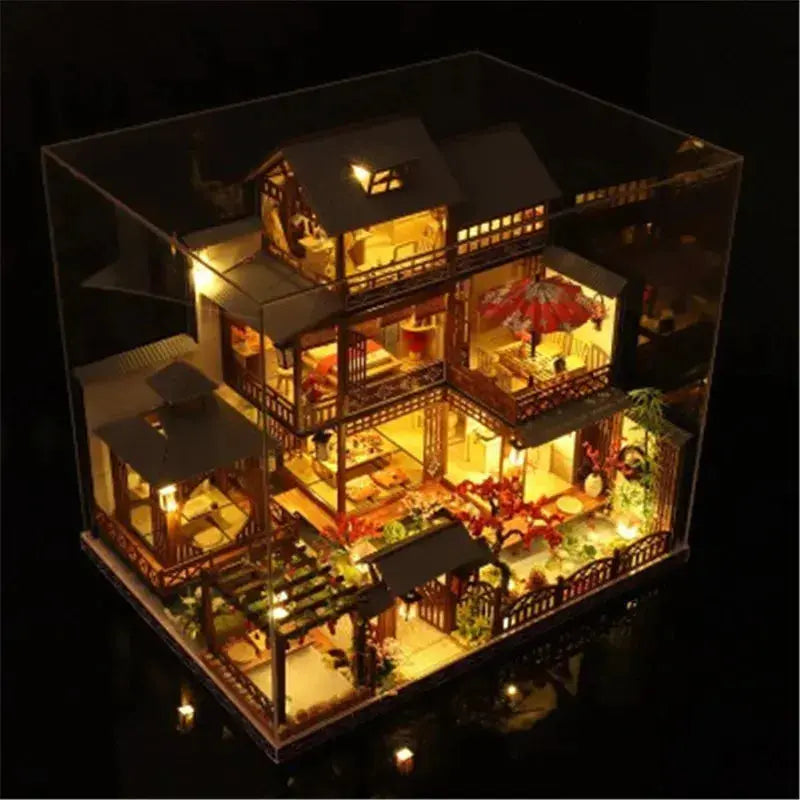 Japanese Dollhouse With Furniture Lights - Model to assemble