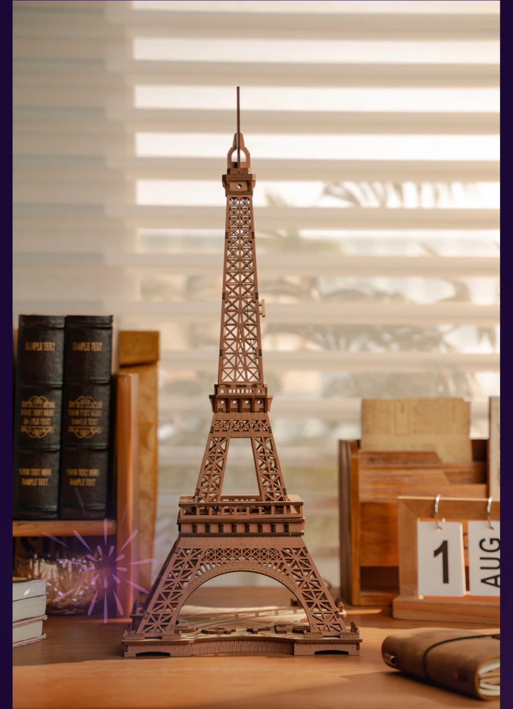 Night of the Eiffel Tower (light string included) - Model to assemble