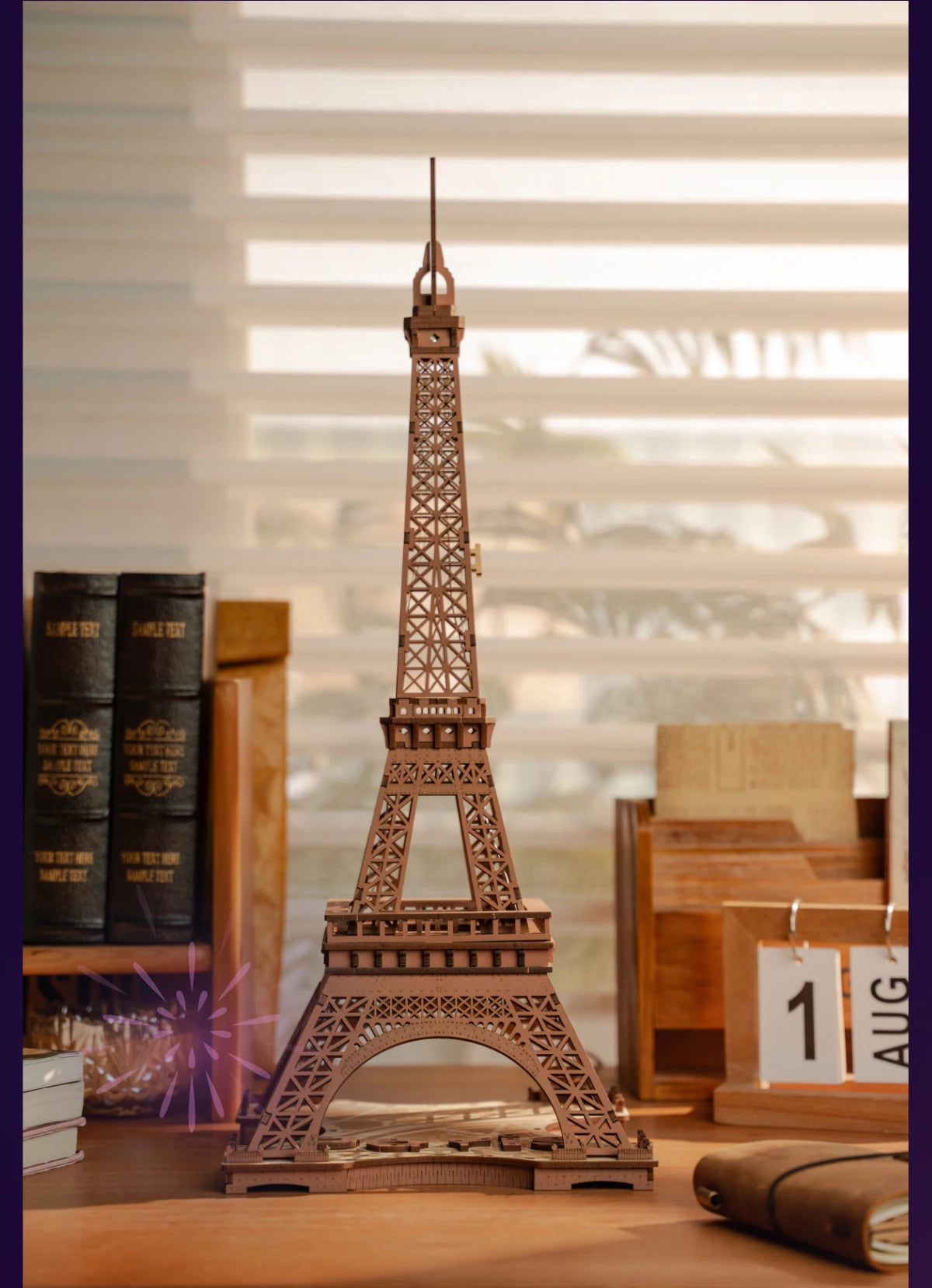 Night of the Eiffel Tower (light string included) - Model to assemble