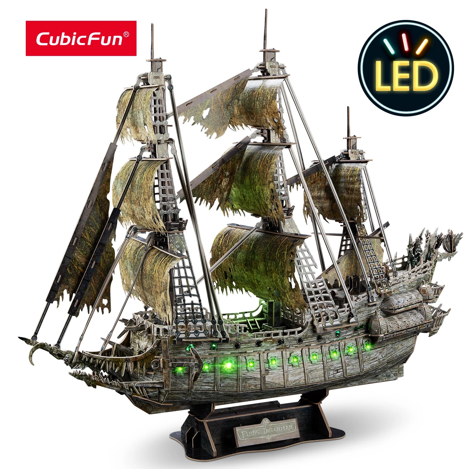 Green LED Flying Dutchman Pirate Ship