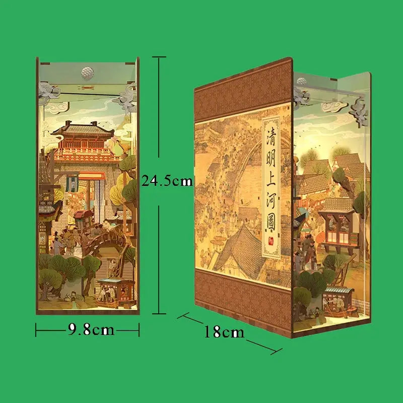 Cherry Blossom Bookends Japanese DollHouse - Model to assemble