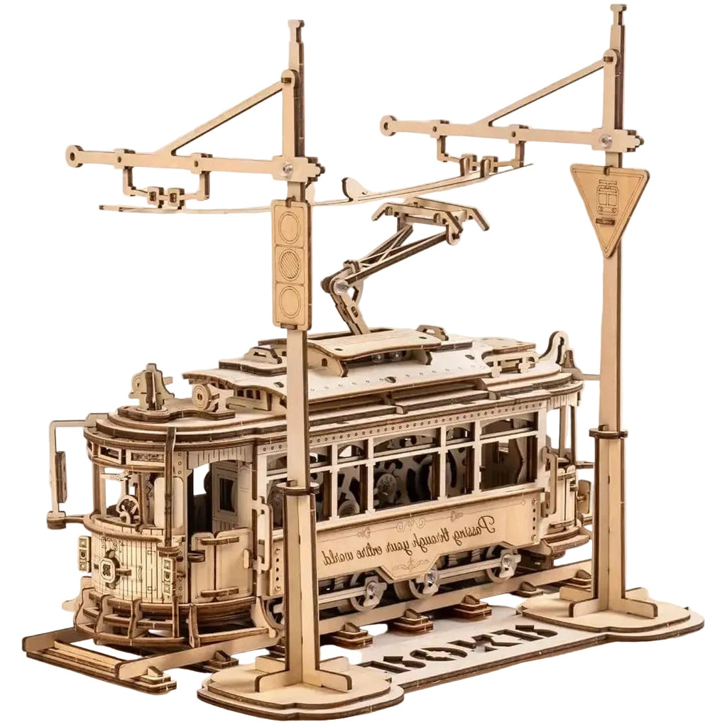 Tram Train Set 3D Wooden Puzzles with Railway Model to assemble