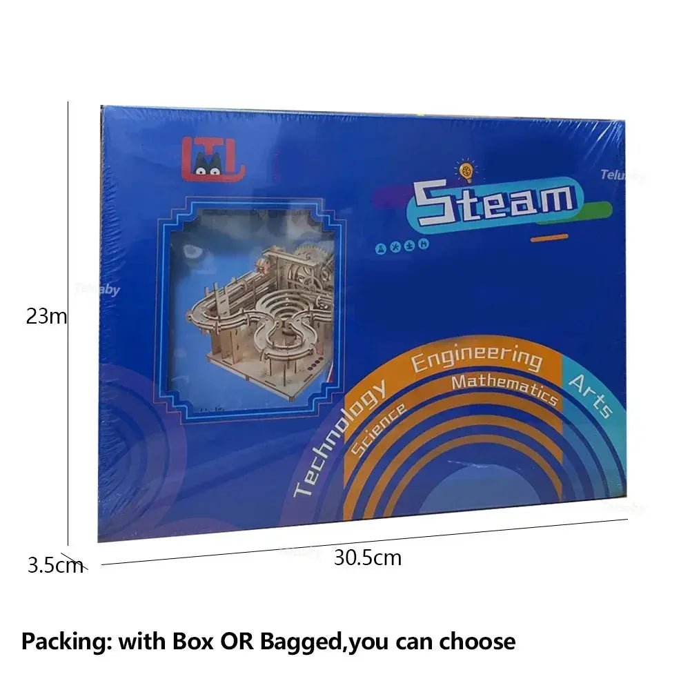 3D Wooden Puzzle DIY Building Kits Mechanical Model Marble Run - Model to assemble