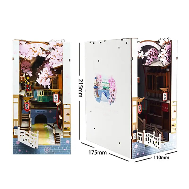 Cherry Blossom Bookends Japanese DollHouse - Model to assemble