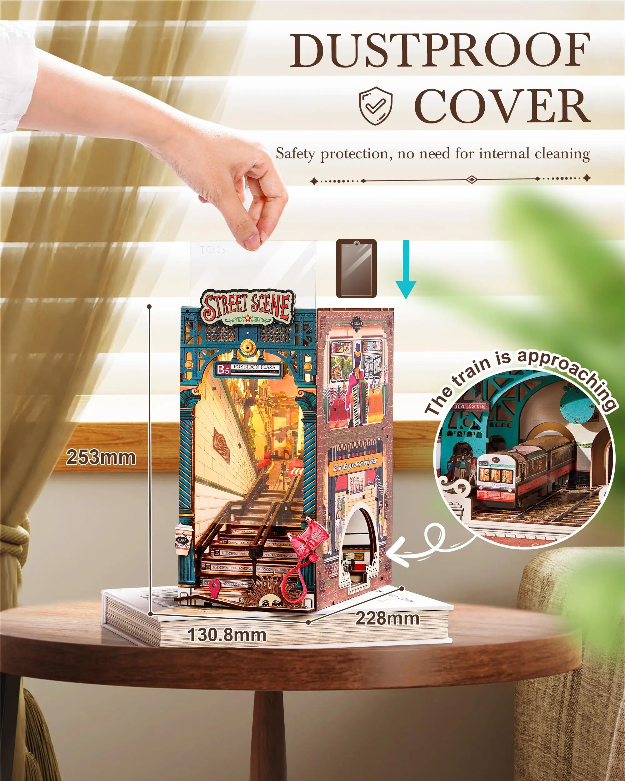 Street Scene Book Nook Set with Light - Model to assemble