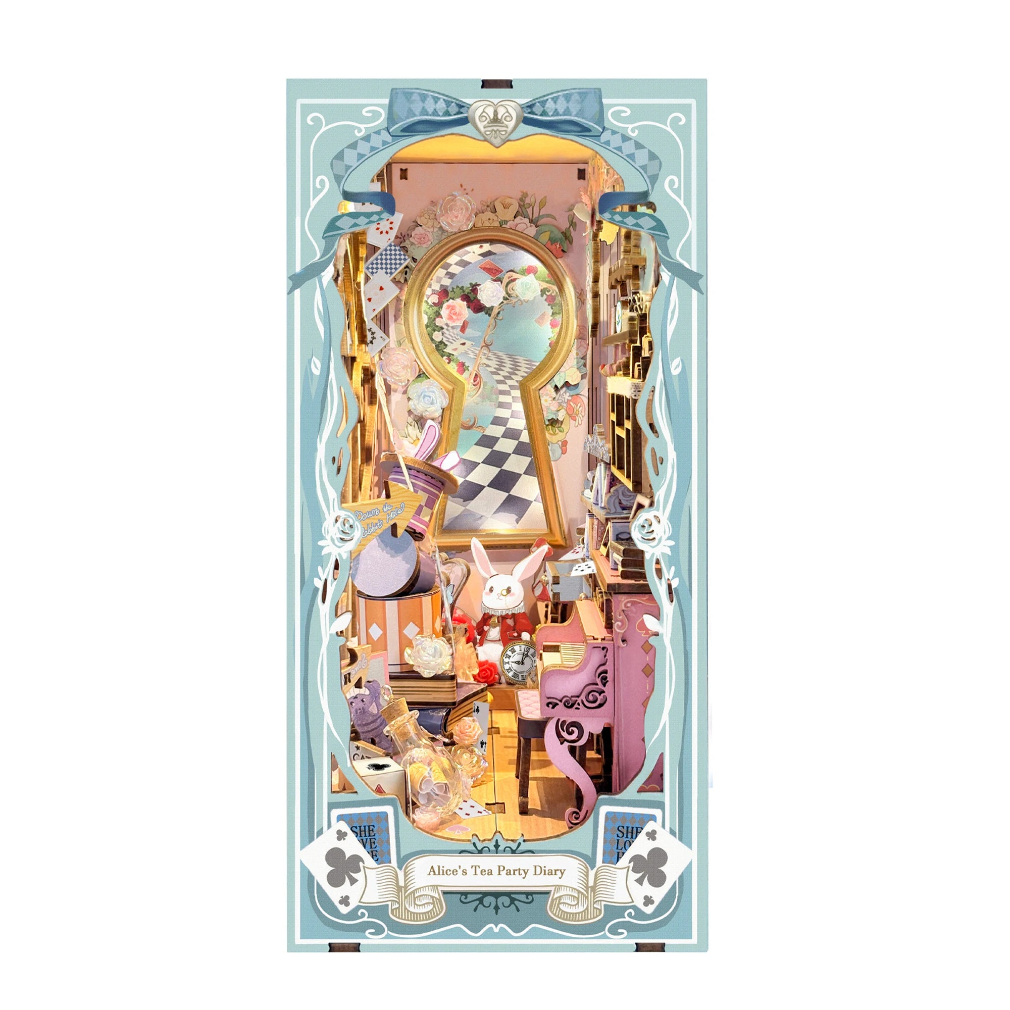 Princess Tea Party Diary Book Nook Shelf Insert - Model to assemble