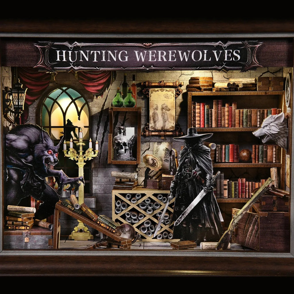 Werewolf Hunting Dollhouse with Light - Model to assemble