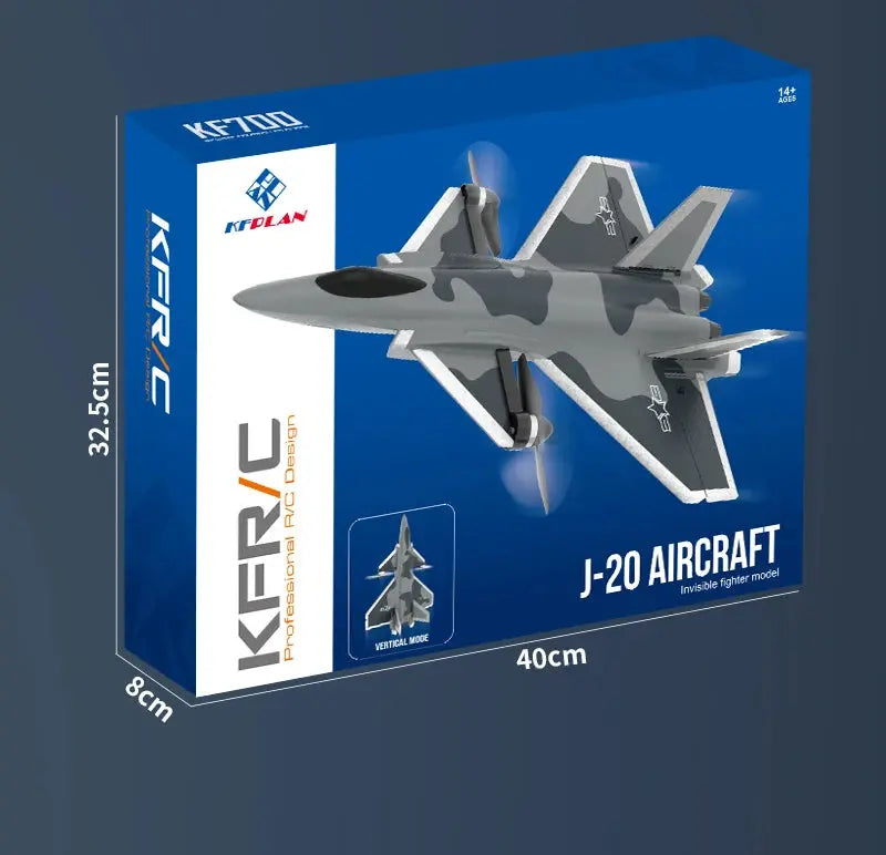 J20 Fighter Jet RC Plane 2.4G 6CH Brushless Motor – Fixed Wing Model Kit - Model to assemble