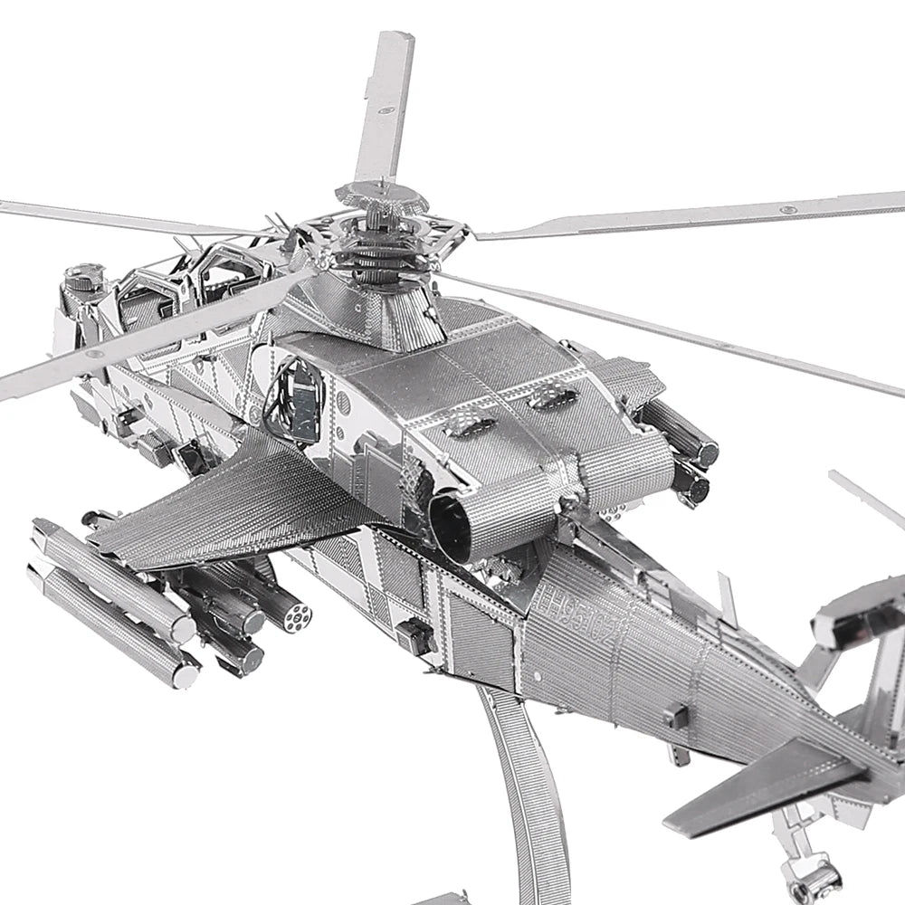 Piececool Model Building Kits WUZHI-10 Helicopter 3D Metal Puzzle Jigsaw Kids Toys DIY Set for Adult Brain Teaser Model to assemble