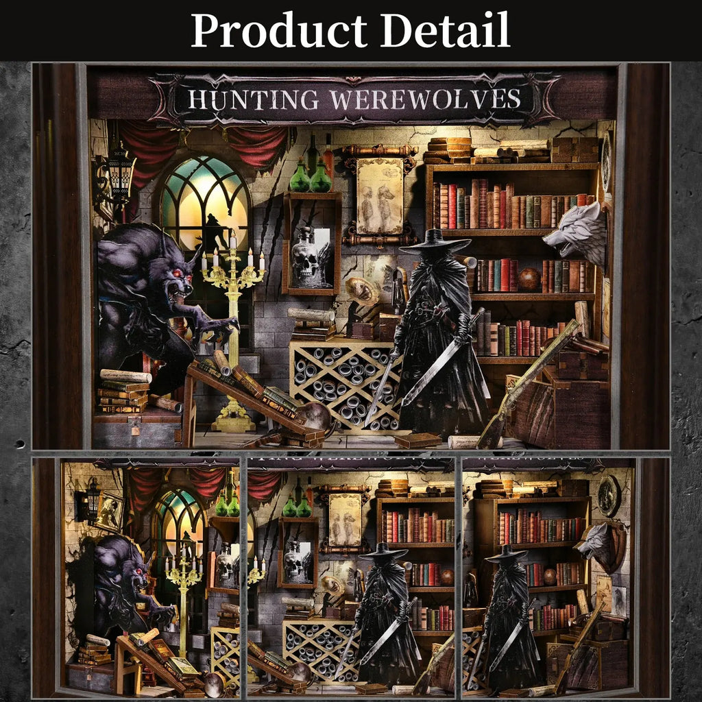 Werewolf Hunting Dollhouse with Light - Model to assemble