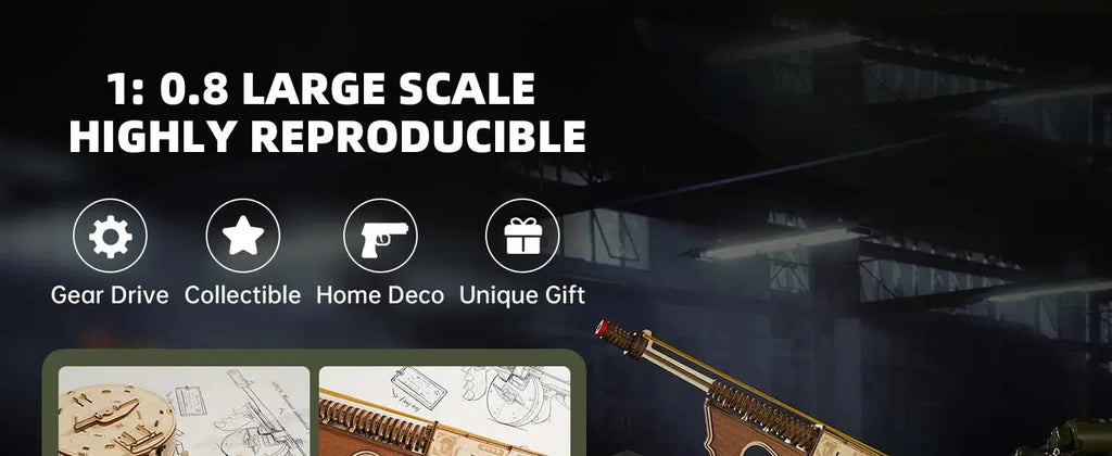 Thompson Submachine Gun 3D Wooden Puzzle - Model to assemble