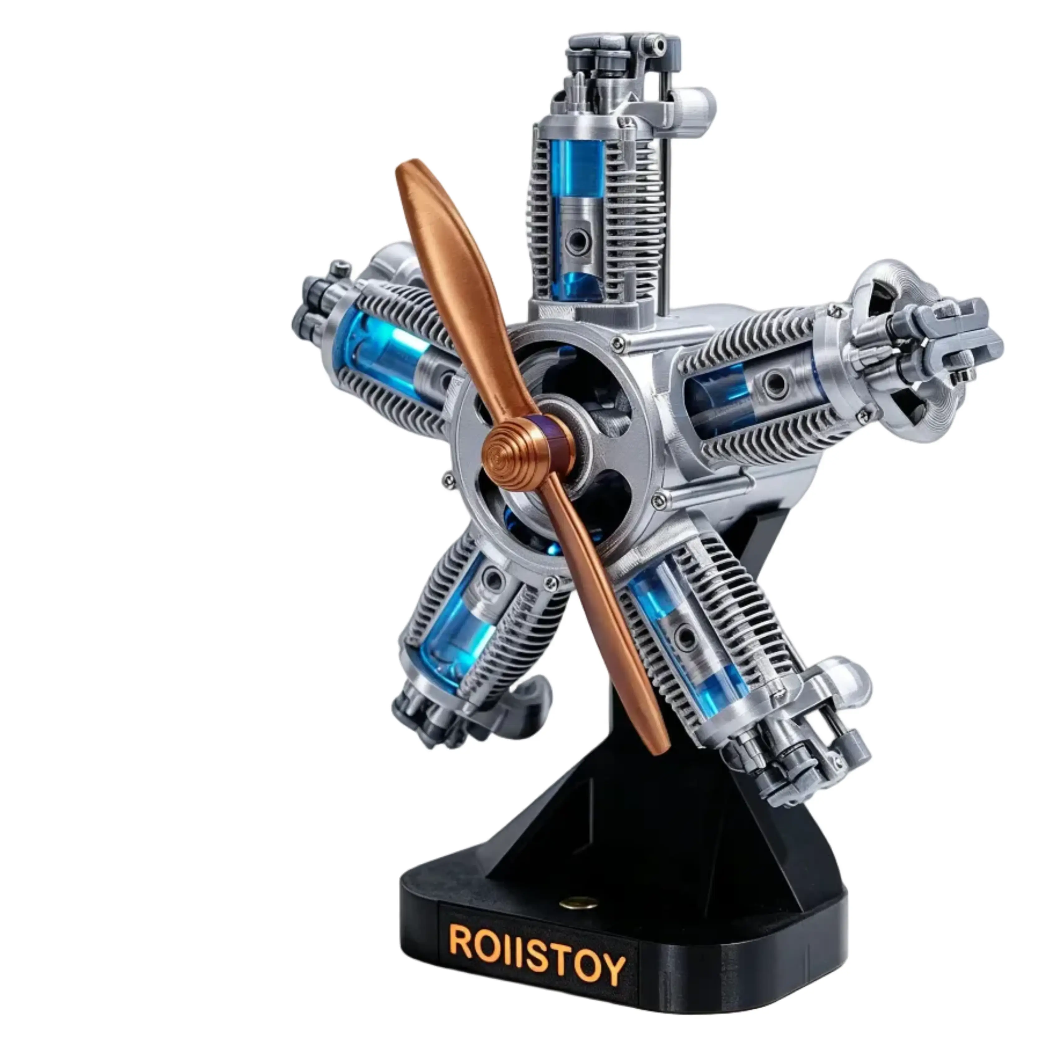 5-Cylinder Radial Engine Model Kit – Running Mini WWII Aircraft Engine Building Set, DIY Assembly Blocks, STEM Educational Toy Model to assemble