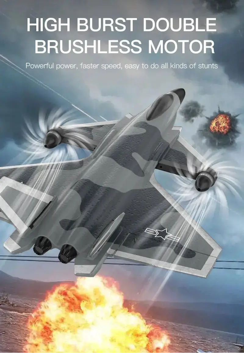 J20 Fighter Jet RC Plane 2.4G 6CH Brushless Motor – Fixed Wing Model Kit - Model to assemble